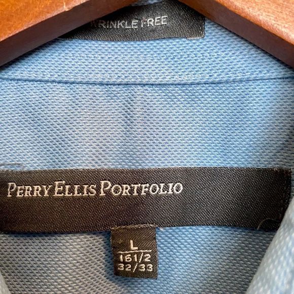 🌼4 for $20 Perry Ellis Portfolio No Iron Shirt L - Picture 7 of 8